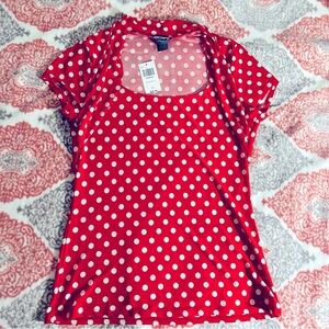 Hot Topic Rockabilly pinup polka dot top L BNWT